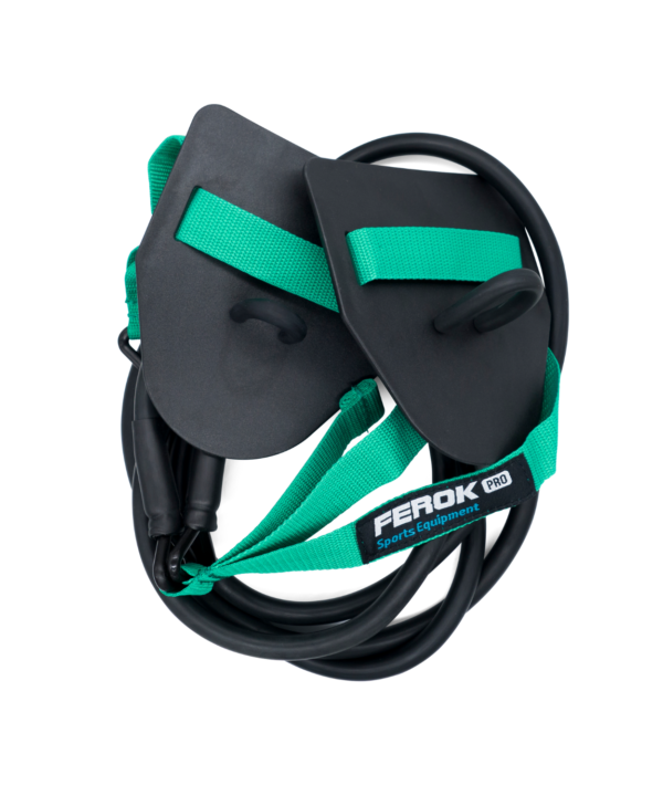 Swimming Resistance Band Set with Paddles - Green
